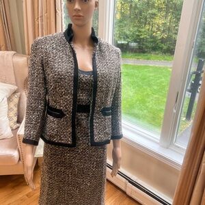 ECCOCI Tweed Midi Dress with Jacket